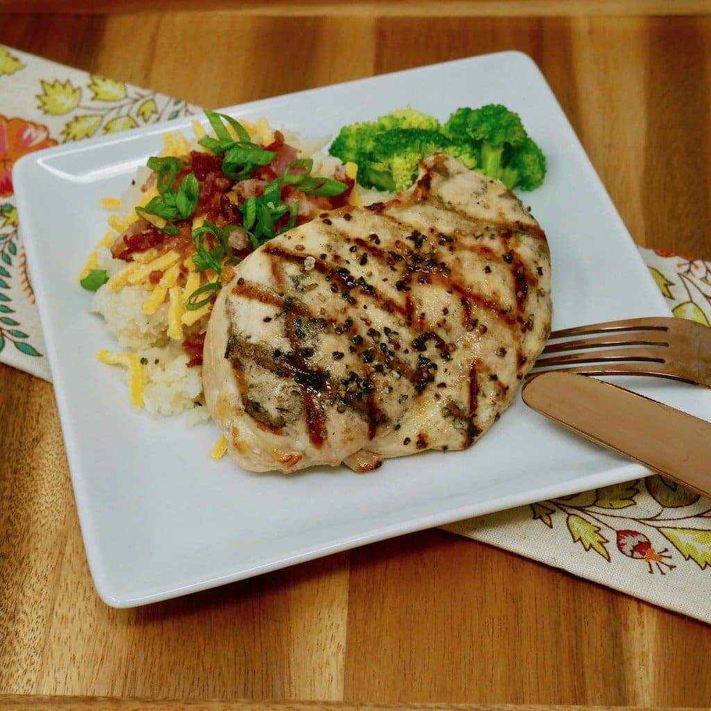 Grilled Chicken Over Loaded Cauliflower Mash