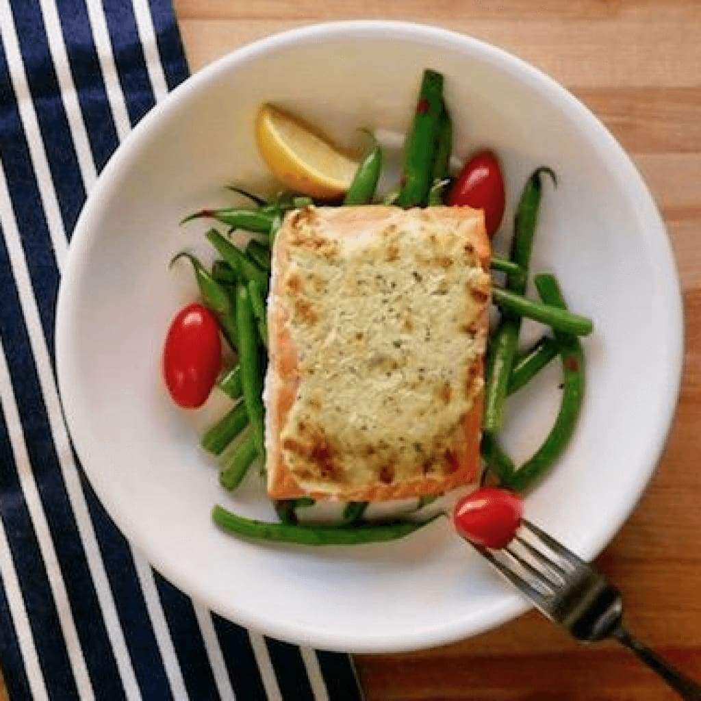 Grilled Salmon with Parmesan Crust